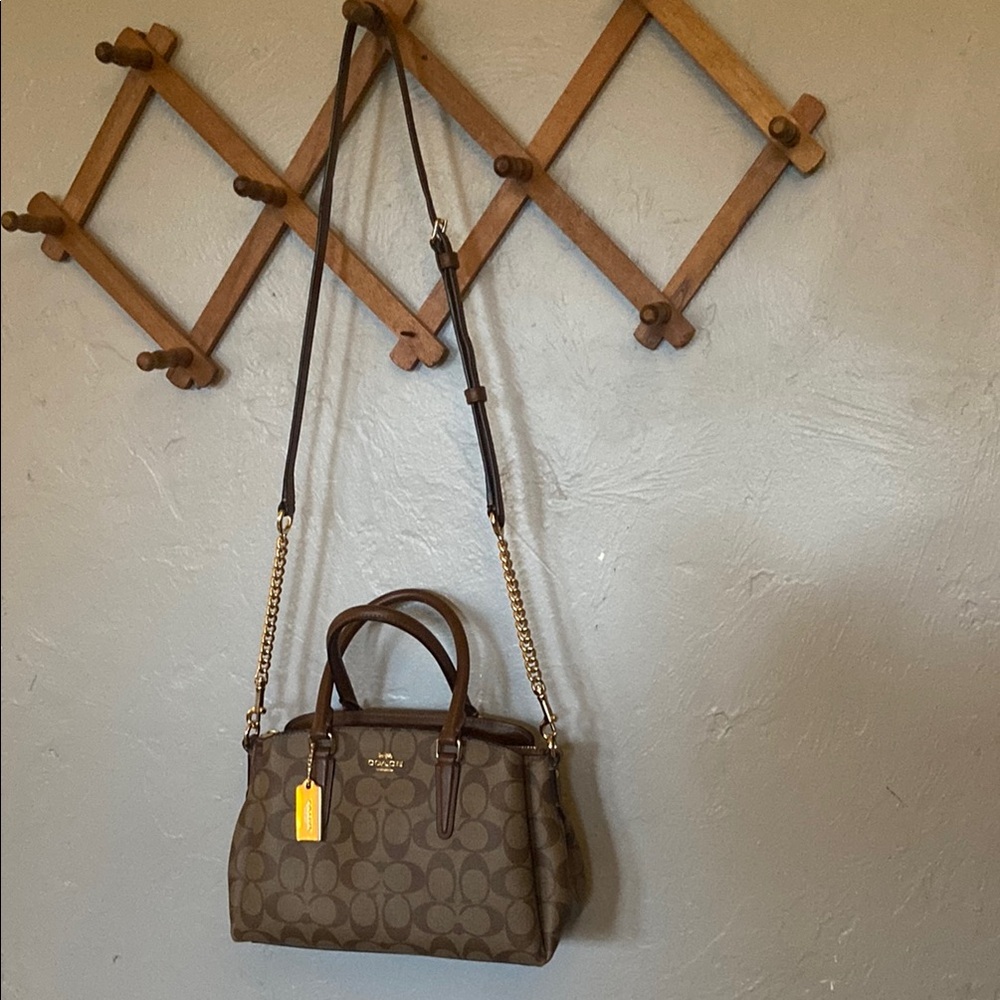 Coach Brown Satchel Bag with Signature Style